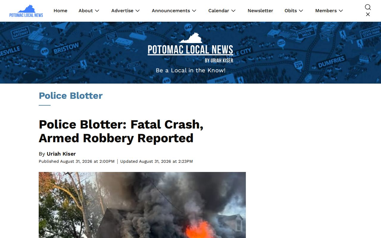 Stafford County crime news Police Blotter source view